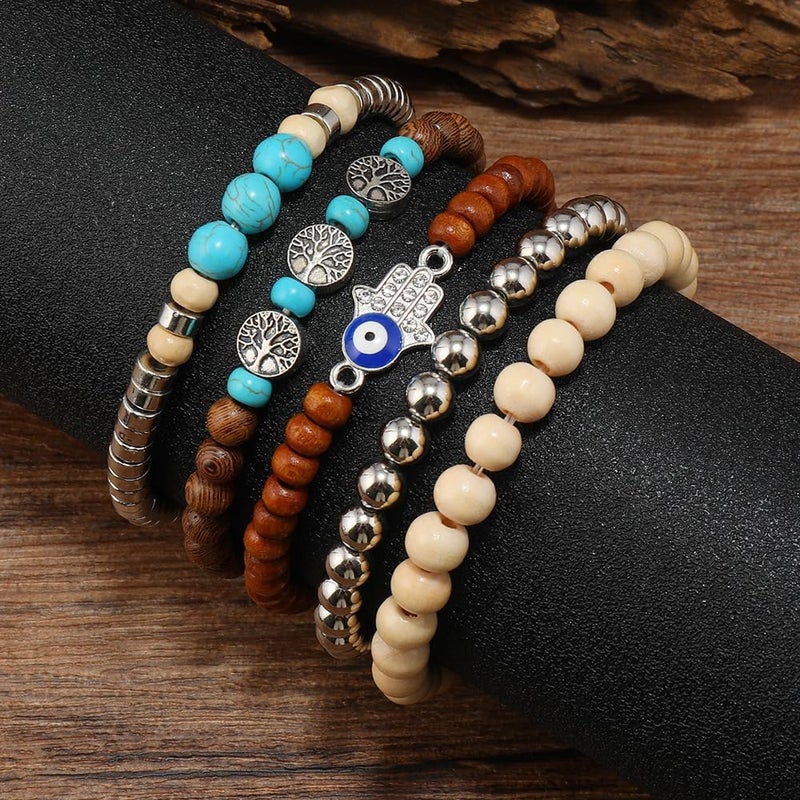 JAVMOO Gothic Bracelet Adjustable Punk Braided Leather Multilayer Grunge Set Bracelets Emo Metal Cuff Wrap Bangles Meaningful Gift - Image 4